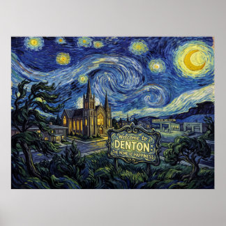 Willkommen bei Denton Starry Night Cinematic Lands Poster
