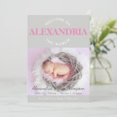 Willkommen bei der Ankündigung der rosa grauen Geb (Stehend Vorderseite)