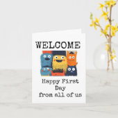 Willkommen bei der Arbeit, Happy First Day Karte (Gelbe Blume)