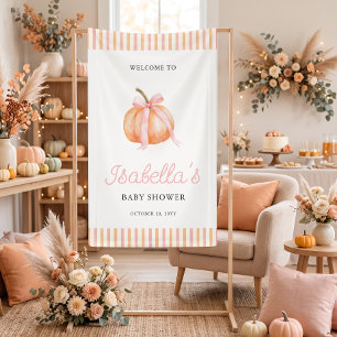 Willkommen bei der Baby Shower Little Pumpkin Girl Banner