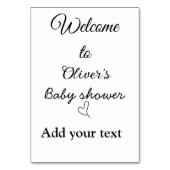 Willkommen bei der Babydusche hinzufügen Name Anfü Tischnummer (Rückseite)