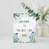 Willkommen bei der Best Life Ever Taufe Postkarte (Stehend Vorderseite)