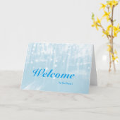 Willkommen bei der Blue Glitzer Postcard des Teams Karte (Gelbe Blume)