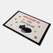 Willkommen bei der Cat House Door Mat Fußmatte (Schrägansicht)