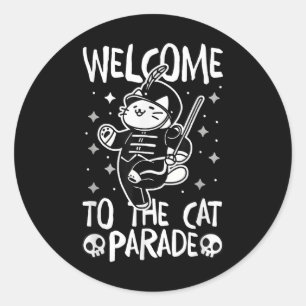 Willkommen bei der Cat-Parade Runder Aufkleber