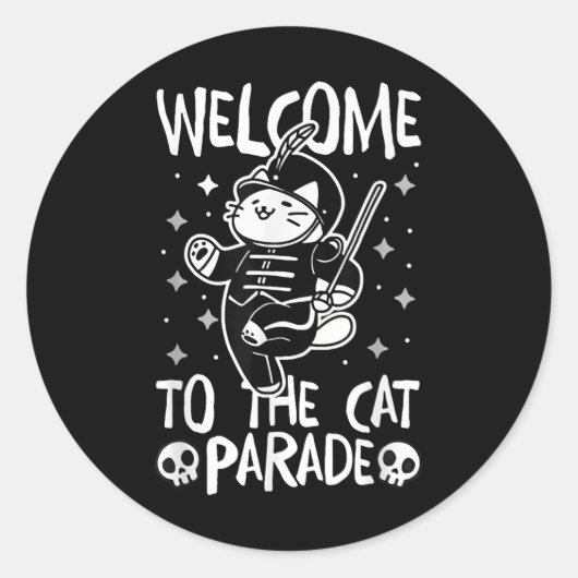 Willkommen bei der Cat-Parade Runder Aufkleber (Vorderseite)