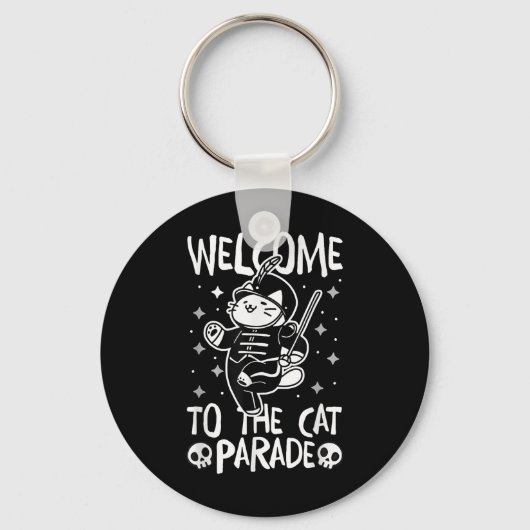 Willkommen bei der Cat-Parade Schlüsselanhänger (Vorderseite)