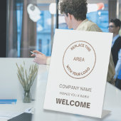 Willkommen bei der Firma oder der Veranstaltung Ih Sockelschild