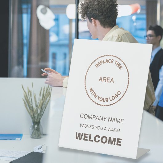 Willkommen bei der Firma oder der Veranstaltung Ih Sockelschild