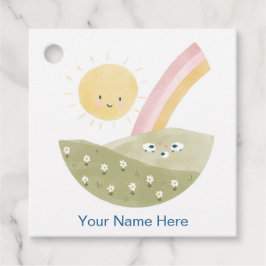 Willkommen bei der Flock Baby Shower Wasserfarbe Geschenkanhänger