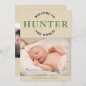 Willkommen bei der Geburtsankündigung des World Fo Einladung (Vorne/Hinten)