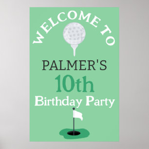 Willkommen bei der Geburtstagsparty des Golfspiels Poster
