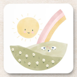 Willkommen bei der Herde Baby Shower Wasserfarbe L Getränkeuntersetzer