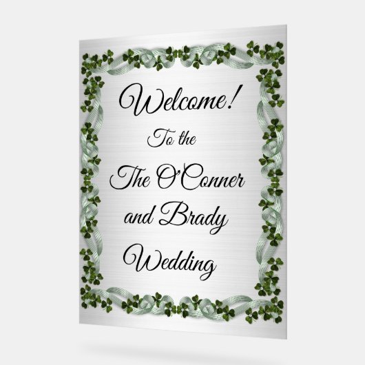 Willkommen bei der Hochzeit Acrylschild (Winkel)