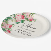 Willkommen bei der Hochzeit | Begrüßung Pappteller (Schrägansicht)