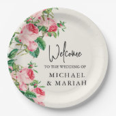 Willkommen bei der Hochzeit | Begrüßung Pappteller (Vorderseite)