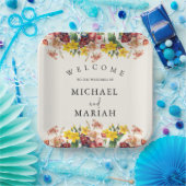 Willkommen bei der Hochzeit | Begrüßung Pappteller (Party)