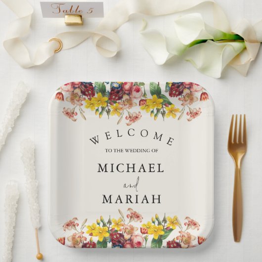 Willkommen bei der Hochzeit | Begrüßung Pappteller (Hochzeit)