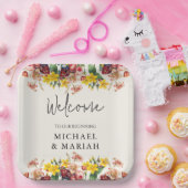 Willkommen bei der Hochzeit | Begrüßung Pappteller (Party)