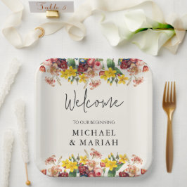 Willkommen bei der Hochzeit | Begrüßung Pappteller