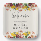 Willkommen bei der Hochzeit | Begrüßung Pappteller (Vorderseite)