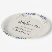 Willkommen bei der Hochzeit | Begrüßung Pappteller (Schrägansicht)