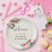 Willkommen bei der Hochzeit | Begrüßung Pappteller (Party)