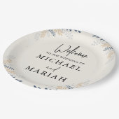 Willkommen bei der Hochzeit | Begrüßung Pappteller (Schrägansicht)