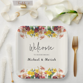 Willkommen bei der Hochzeit | Begrüßung Pappteller