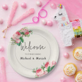 Willkommen bei der Hochzeit | Begrüßung Pappteller (Party)