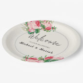 Willkommen bei der Hochzeit | Begrüßung Pappteller (Schrägansicht)