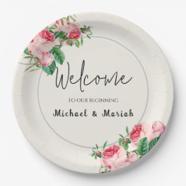 Willkommen bei der Hochzeit | Begrüßung Pappteller