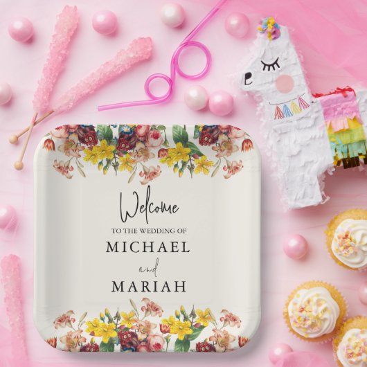 Willkommen bei der Hochzeit | Begrüßung Pappteller (Party)