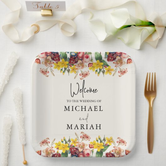 Willkommen bei der Hochzeit | Begrüßung Pappteller (Hochzeit)