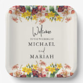 Willkommen bei der Hochzeit | Begrüßung Pappteller (Vorderseite)