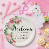 Willkommen bei der Hochzeit | Begrüßung Pappteller (Party)