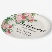 Willkommen bei der Hochzeit | Begrüßung Pappteller (Schrägansicht)