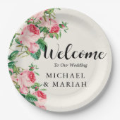 Willkommen bei der Hochzeit | Begrüßung Pappteller (Vorderseite)