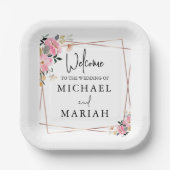 Willkommen bei der Hochzeit | Begrüßung Pappteller (Vorderseite)