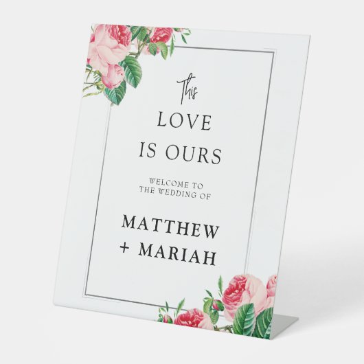 Willkommen bei der Hochzeit | Begrüßung Sockelschild (Vorderseite)