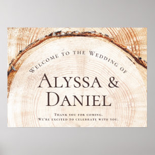 Willkommen bei der Hochzeit Custom Rustic Holz Cut Poster