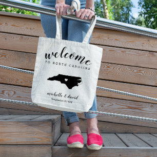 Willkommen bei der Hochzeit der North Carolina Sil Tragetasche