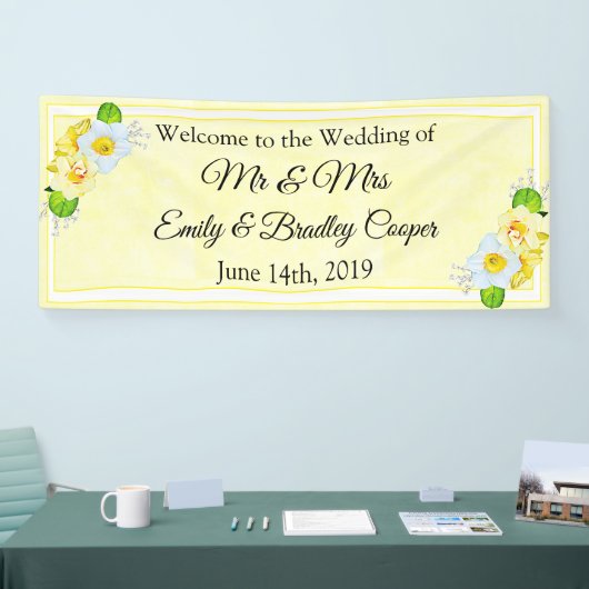 Willkommen bei der Hochzeit des Gelben Blütenbanne Banner (Messe)