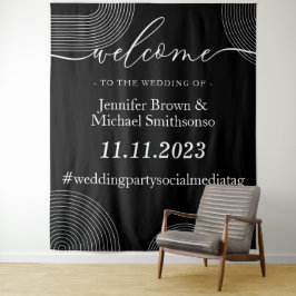 Willkommen bei der Hochzeit einfache geometrische Wandteppich