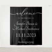 Willkommen bei der Hochzeit einfache minimalistisc Wandteppich (Vorderseite)