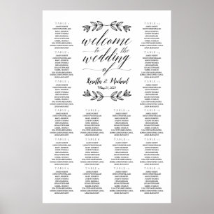 Willkommen bei der Hochzeit - Sitzkarte Poster