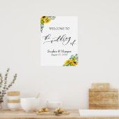 Willkommen bei der Hochzeit von Eukalyptus & Sonne Poster (Küche)