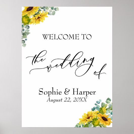 Willkommen bei der Hochzeit von Eukalyptus & Sonne Poster (Vorne)