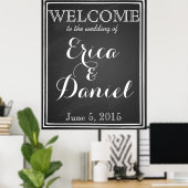 Willkommen bei der Hochzeit von Plakatschild-Tafel Poster (Heimbüro)