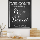 Willkommen bei der Hochzeit von Plakatschild-Tafel Poster (Küche)